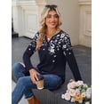 thumbnail image 6 of Zeagoo Women Blouses Casual Long Sleeve Spring Fall Tops Henley V Neck Floral Boho Shirts Dressy Summer Clothes, 6 of 6