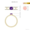 thumbnail image 4 of ANGARA Natural Square Emerald-Cut Amethyst Parallel Split Shank Ring in 14K Yellow Gold for Women (Size-5mm) | February Birthstone, Anniversary, Jewelry Gift for Women | Natural Amethyst Ring, 4 of 8
