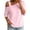 #198-Pink, variant on Warop Women's 3/4 Sleeve Tunic Top Casual Asymmetric Cold Shoulder Blouse Stylish Solid Shirts