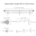 thumbnail image 3 of eTeckram 1" Double Curtain Rod with Leville Finials,Silver,84‘’-120‘’, 3 of 6