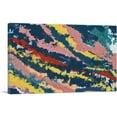 thumbnail image 1 of ARTCANVAS Yellow Red Pink Scrapes Modern Rectangle Canvas Art Print - Size: 40" x 26" (0.75" Deep), 1 of 9
