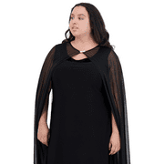 R&M Richards Chiffon Cape with Rhinestone Clasp - Plus