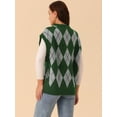 thumbnail image 4 of DARING DIVA Plus Size Contrast Color Sweater Vest Knit Pullover S Dark Green, 4 of 5