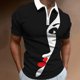 thumbnail image 2 of Camiseta informal de manga corta con cuello vuelto y cremallera para hombre, ajustada, para exteriores, Golf, tenis Pompotops  oipoqjl24570, 2 of 5