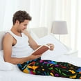 thumbnail image 4 of Uemuo Mexican Flower Traditional1 Pattern Men's Wide Leg Palazzo Lounge Pants with Pockets Light Weight Loose Comfy Casual Pajama Pants-Large, 4 of 9