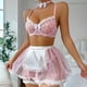 thumbnail image 2 of Ropa interior sexy europea y americana, sujetador sexy, sujetador de encaje, traje, ropa interior de mucama con lazo de anillo de acero para mujer, 2 of 5