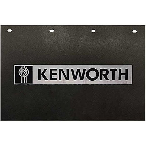 Kenworth Trucks 24" x 15" Black & Silver Poly Semi Truck Mud Flaps-Pair