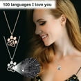 thumbnail image 3 of Pompotops Cat Paw Necklace Personalized Pet Photo Projection Necklace 100 Languages I Iove You Projection Necklace Birthday Anniversary Jewelry Gift for Women Girls, 3 of 3
