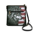 thumbnail image 2 of Kuiaobaty American Flag Wolf Print Crossbody Bag for Women, Medium Size Vegan Leather Messenger Handbag Crossbody, Large Capacity Sling Purse with Adjustable Strap for Travel, 2 of 7