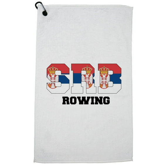 Serbia Rowing - Olympic Games - Rio - Flag Golf Towel with Carabiner Clip