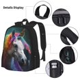 thumbnail image 3 of Balery Colorful Haired White Horse Mochila Escolar 3 en 1 para Niños - Mochila Resistente con Lonchera Térmica y Estuche - Mochila Escolar para Niños y Niñas, 3 of 7