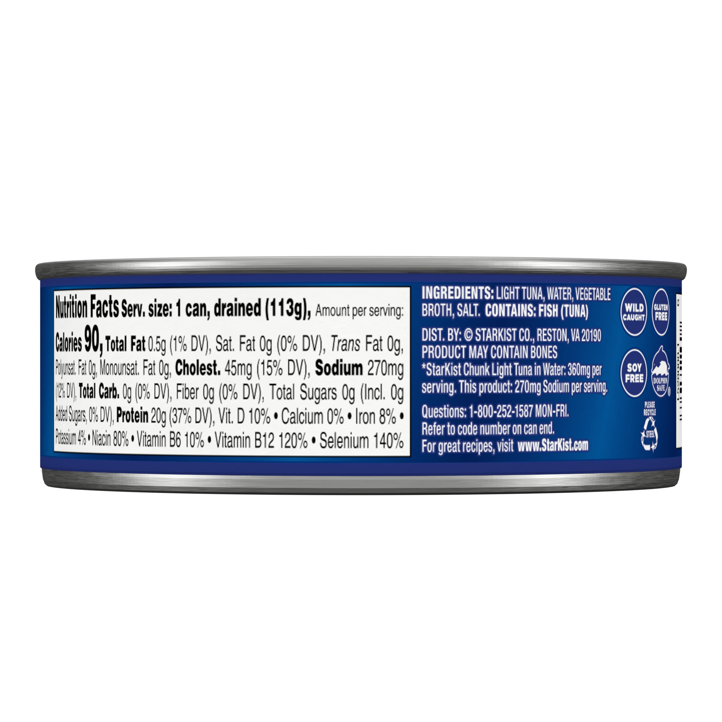 (24 pack) StarKist Chunk Light Tuna In Water, 25% Less Sodium, Wild Caught, 20g Protein, 5 oz Can