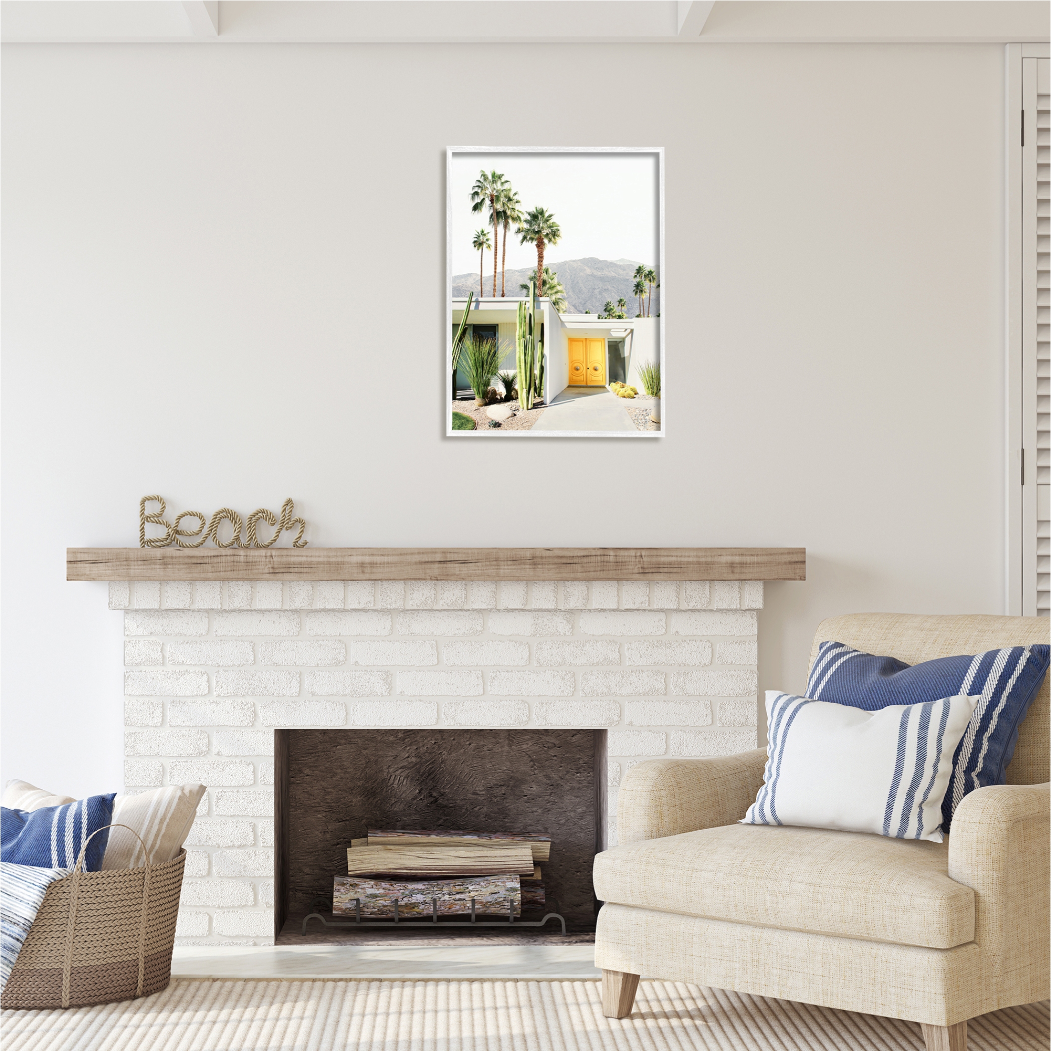 Stupell Industries Palm Springs House Photography Botanical & Floral Photography White Framed Art Print Wall Art, 24 x 30