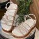 thumbnail image 1 of Sandalia Mujer Papete Shine Rasteira Correas Extra Lanzamiento Moda Lujo Deng Xun unisex, 1 of 1