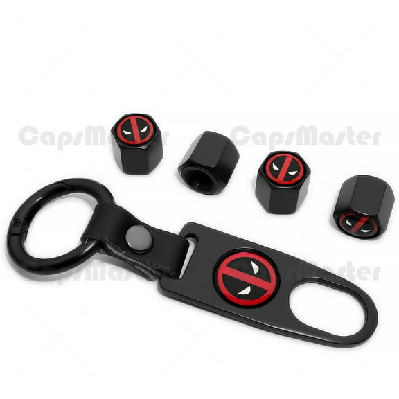 Universal Car Wheels Tire Valve Dust Stem Air Cap Keychain With Cute Deadpool