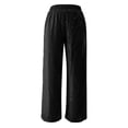 thumbnail image 3 of DuoJiaJ Women's Sequin Sparkle Pants Elastic Waist Wide Leg Party Club Trousers Black S, 3 of 4