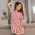 thumbnail image 3 of Wukai Popcorn 1 Print Women's Loose Short Sleeve Nightgown, Soft Sleep Dress for Comfortable Relaxation, Casual Lounge Wear, 3 of 6