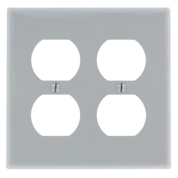 Leviton 80716-GY Gray Nylon Two Gang Duplex Receptacle Wall Plate