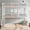 Light White + Metal#85, variant on Twin over Twin over Twin Bunk Bed, Metal Triple Bunk Bed with Safety Guardrails, Heavy-duty Noise-reduced Design for Shared Rooms, White