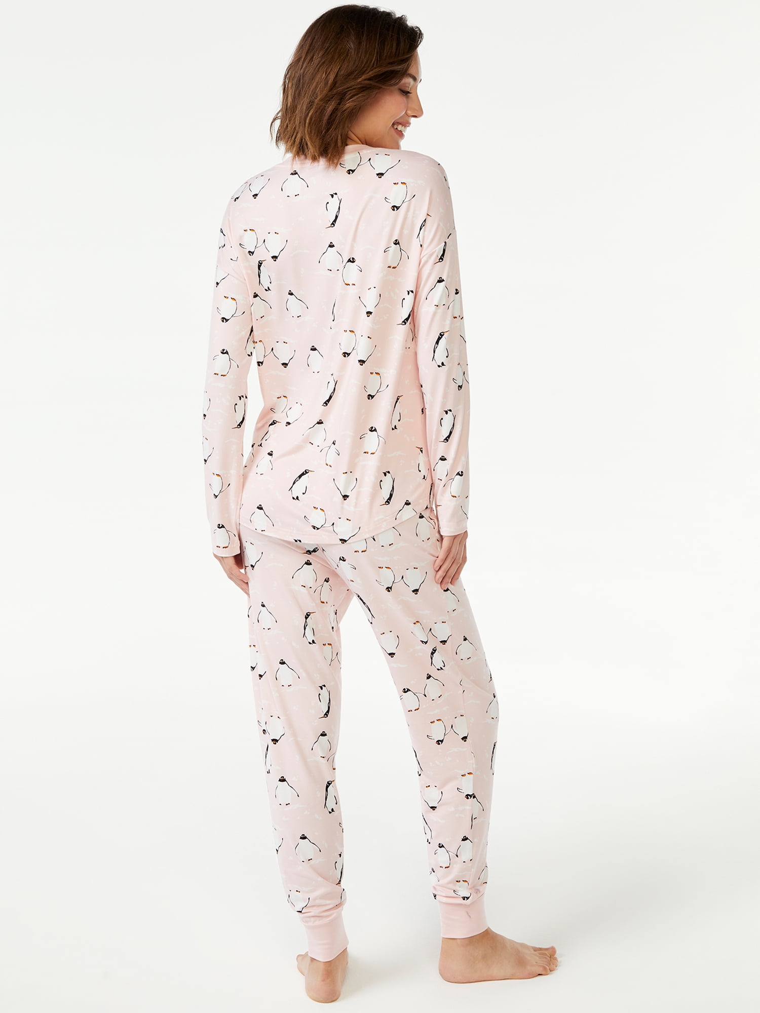Ladies Womens Pyjamas Set Long Sleeve Top Nightwear Pajamas Z9T4 