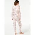 thumbnail image 2 of Joyspun Women's Long Sleeve Sleep Top and Jogger PJ Set, 2-Piece, Sizes up to 3X, 2 of 3