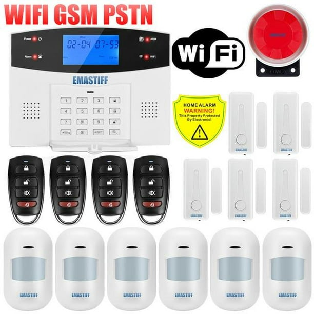 Ios Android App Wired Wireless Home Security Lcd Pstn Wifi Gsm Alarm System Intercom Remote Control Autodial Siren Sensor Kit Walmart Com Walmart Com