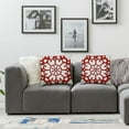 thumbnail image 2 of nygtbtfer Geometric Red Flower Decorative Throw Pillow Covers , Set of 2 Abstract Red Flower Cushion Cover Square Pillow Cases for Couch Patio Sofa Home Decor 20x20in, 2 of 7