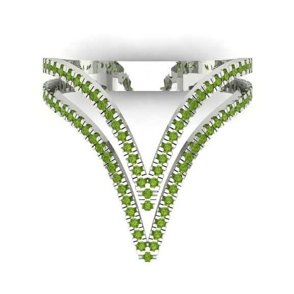 Statement Engagement Ring for Women - 0.525ct Natural Peridot in 14K White Gold Promise Ring