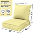 thumbnail image 2 of Pakunoda Outdoor Deep Seat Cushion Set for Patio Furniture, Waterproof & Fade Resistant, 22" L X 22" W X 4" H, Creamy Yellow, 2 of 6