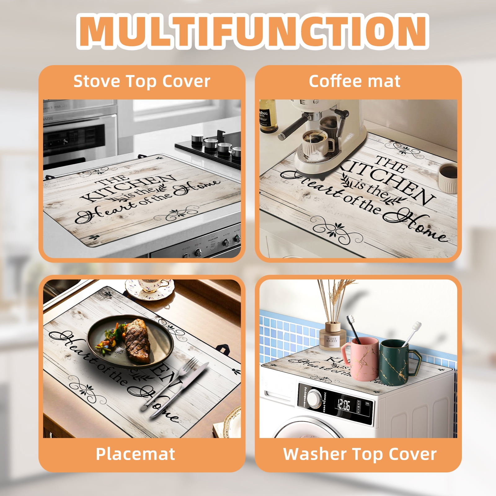 28.5x20.5"/72.5x52cm Rubber Stove Top Cover for Electric Stove, Range, Induction Cooker Glass Ceramic Cooktop Protector, Heat Resistant Anti-scratch Non-slip Stovetop Cover Protective Pad