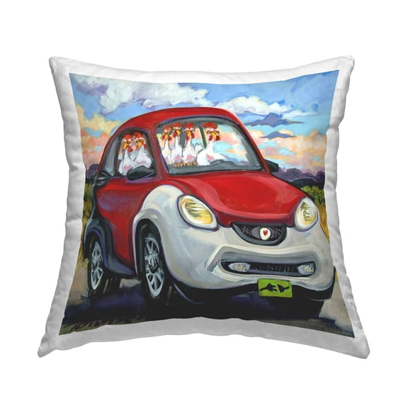 Stupell Industries Road Trip Chickens Decorative Printed Throw Pillow Design by CR Townsend