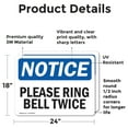 thumbnail image 2 of (2 Pack) Please Ring Bell Twice OSHA Notice Sign 24 Inch X 18 Inch Vinyl Label Decal Sticker Weather Resistant, UV Protected for Workplace, Business, and Construction Site, Made in the, 2 of 7