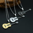 thumbnail image 2 of WINDLAND European and American Style for Creative Personality Music Guitar Pendant Men and Women Stainless Steel Necklace Jewelry, 2 of 14