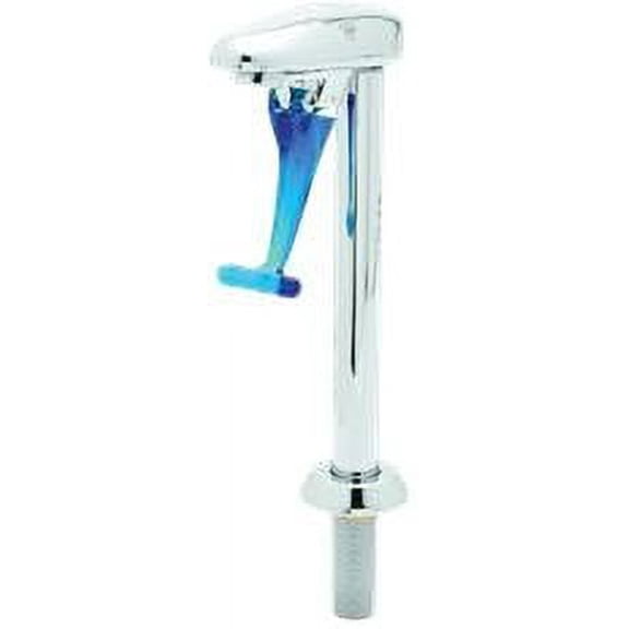 T&S Brass Single Glass Filler Chrome Translucent Blue Push Back Faucet