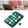 thumbnail image 4 of ZOUSSIQI 2.4Ghz Numeric Keypad, 18 Keys Mini Numeric Keypad, Vintage Color Keyboard and Round Keycaps, with USB Receiver for PC, Desktop and Laptop (Dark Green Color) CA919-21307, 4 of 9