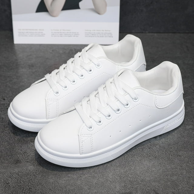 Zapatos blancos de primavera y otoño para mujer, zapatos casuales para estudiantes, zapatos de tabla para mujer coreana, zapatillas de deporte de suela plana a juego