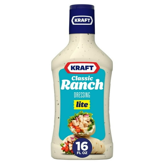 Kraft Classic Ranch Lite Salad Dressing 16 fl oz Bottle (Pack of 2)