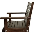 thumbnail image 5 of Home Shark 1 Person Outdoor Wooden Porch Swing with Ergonomic Seat and Hanging Chains, Deep Brown, 5 of 7