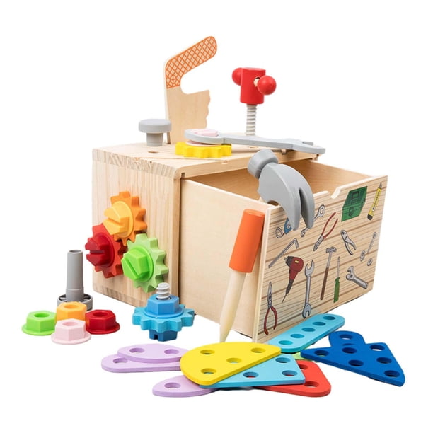 Kit De Réparation Créatif En Bois Pour Enfants - Jouet D'imitation Outils - 21x30x8 Cm - Multicolore