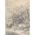 thumbnail image 2 of Gainsborough Dupont 11x14 Gold Ornate Wood Frame and Double Matted Museum Art Print Titled - Landscape with Cattle and Figures; Sketch for the Rustic Courtship (1755-97), 2 of 4