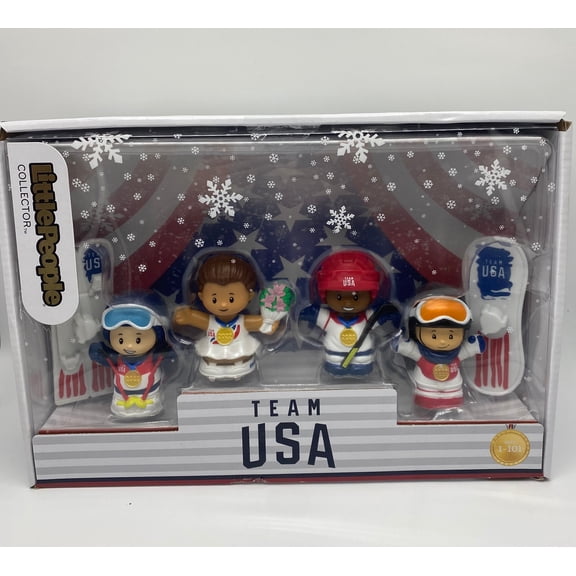 Little People Collector Team USA Winter Sports Special Edition Set for Adults & Fans, 4 Figures