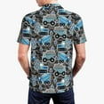 thumbnail image 4 of Balery Blue Excavator Printed Men’s Short Sleeve Polo Shirt, Midweight Men's Shirt,Golf Polo shirts -3X-Large, 4 of 9