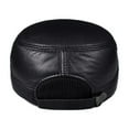 thumbnail image 3 of Men Genuine Leather Black/Brown Flat Baseball Caps Male 55-60 Cm Customized Size Outdoor Warm Hat ,Easy to Wear, 3 of 4