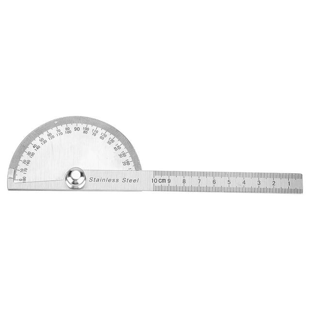 Delaman Règle de Mesure de Bras de Protracteur en Acier Inoxydable 0-180 Degrés Outil de Recherche d'Angle Rotatif Mesure Test Règles Dimensionnelles Carrés Protracteurs