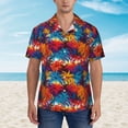 thumbnail image 4 of Lsque Colorful Hawaii Palms pattern Hawaiian Shirt for Men, Unisex Summer Beach Casual Short Sleeve Button Down Shirts-Medium, 4 of 9
