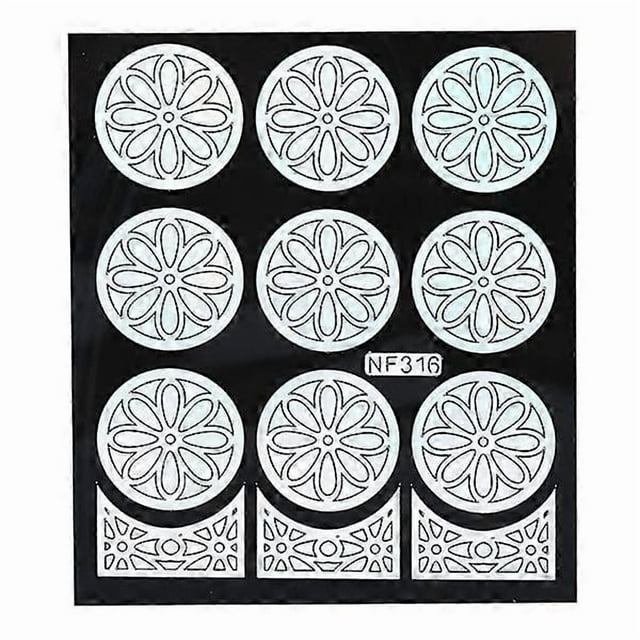 Nail Art Sticker Manicure Flower Template Stencil Decals NF316 - Nail Decoration