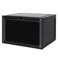 thumbnail image 4 of Plastic Shoe Box, 4/8/12x Stackable Black/ Clear Shoe Storage Box Sneaker Storage Bins Shoe Container Organizer for Women Men, 4 of 10