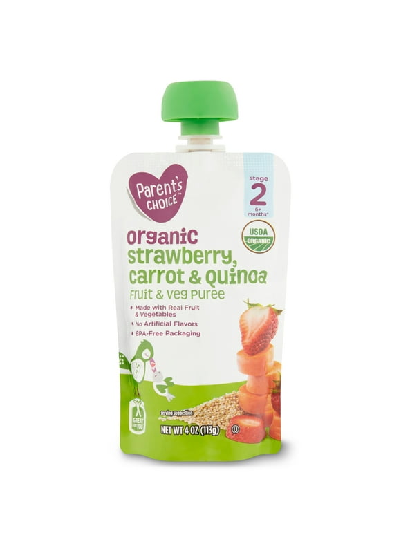 Parents Choice Org Strawberry Carrot Quinoa Baby Food