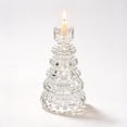 thumbnail image 3 of Clear Glass Christmas Tree Candle Holder Elegant Tabletop Centerpiece for Christmas Decor Holiday Winter Home Decor Gift Idea 5.2 In, 3 of 9