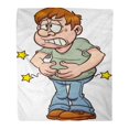 thumbnail image 1 of JSDART Flannel Throw Blanket Man Suffering from Stomach Ache Simple Gradients All Soft for Bed Sofa and Couch 50x60 Inches, 1 of 1